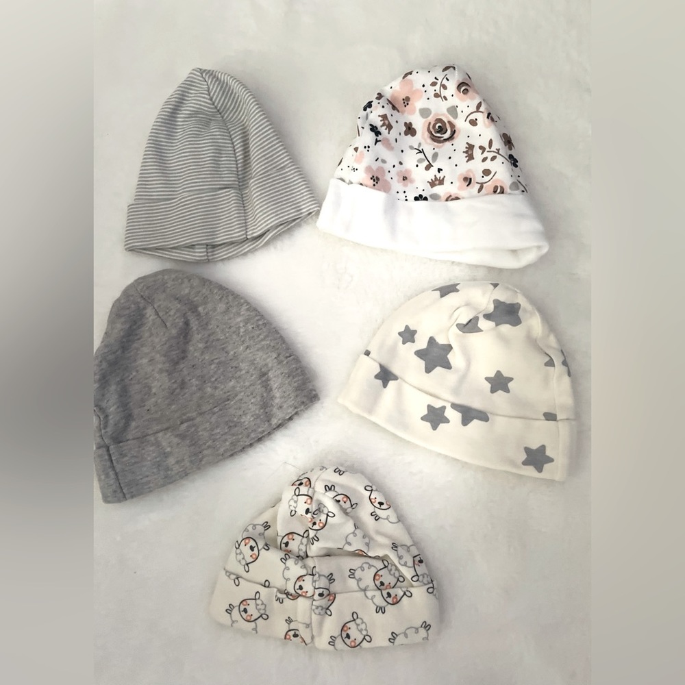 Assortment of newborn hats